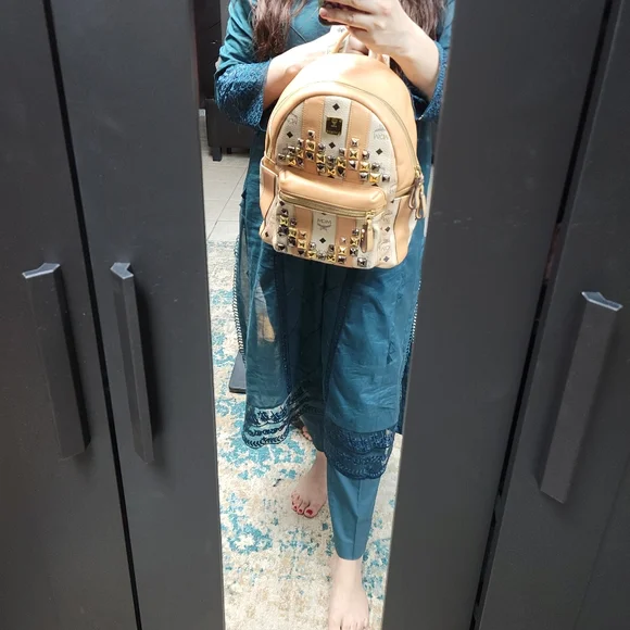 100% authentic MCM studded backpack display picture 2
